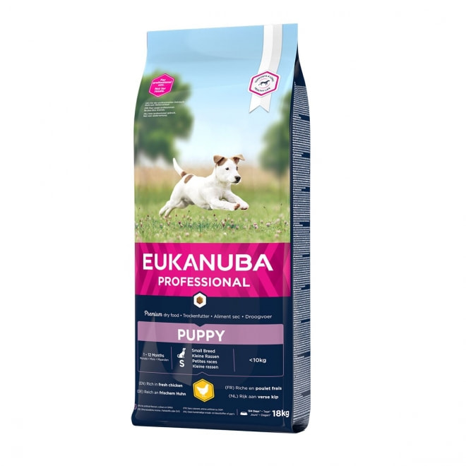Eukanuba Dog Puppy Small Breed 3 kg/18 kg. Valpfoder - Små Hundraser