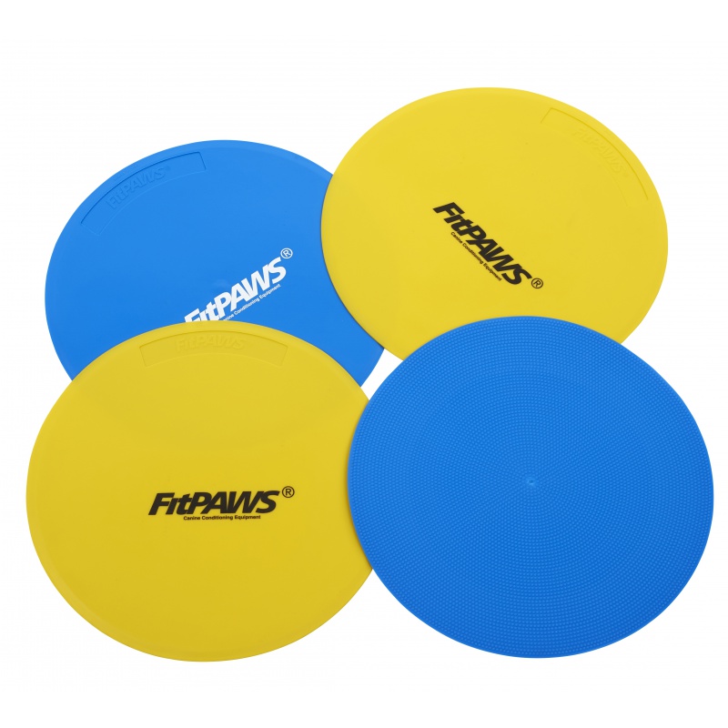 FitPAWS Targets/Targetplattor 4 st - 25 cm - gul & blå