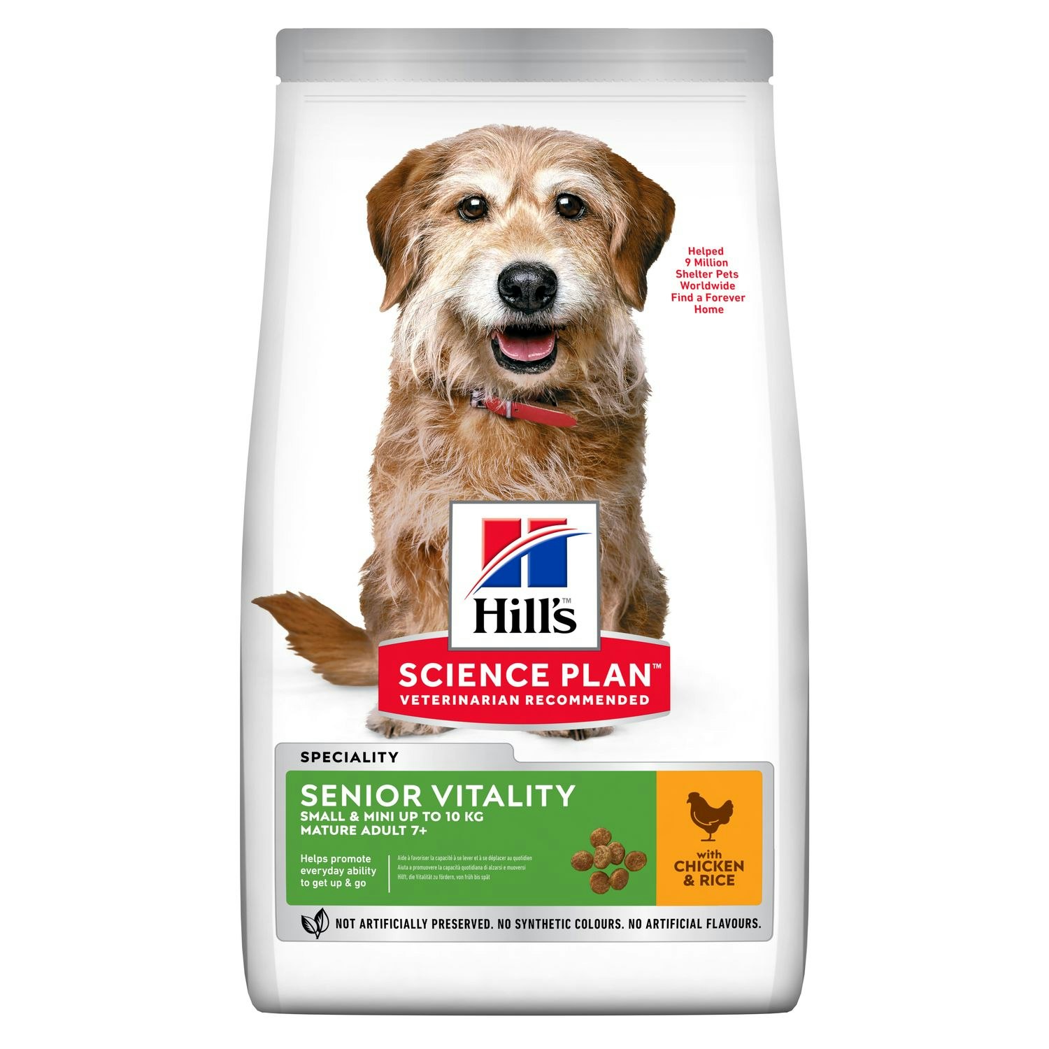 HILL'S SCIENCE PLAN Senior Vitality Small & Mini Mature Adult 7+  med kyckling & ris (1,5 kg)