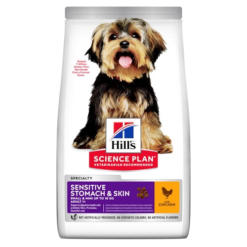 HILL'S SCIENCE PLAN Sensitive Stomach & Skin Small & Mini Adult Hundfoder med Kyckling (1,5 kg)