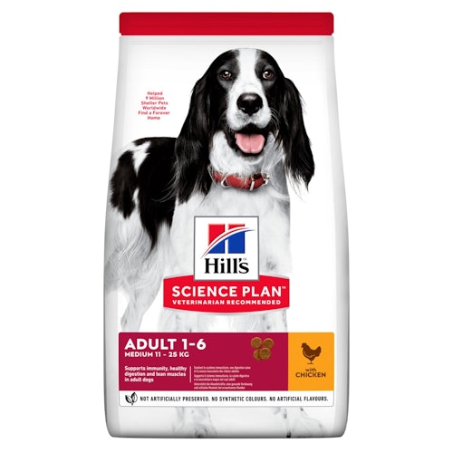 HILL'S SCIENCE PLAN Medium Adult Hundfoder med Kyckling (2,5 kg & 12 kg)