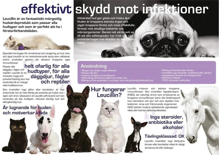 Leucillin- giftfri, bakterie & svampdödande sårspray/hudvårdsspray