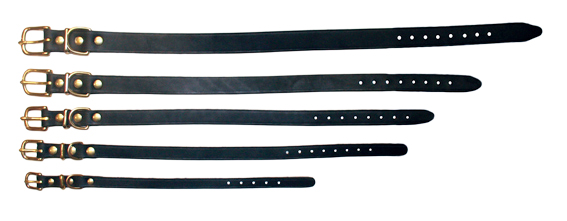 Läderhalsband svart el. brunt - 25 mm/65 cm