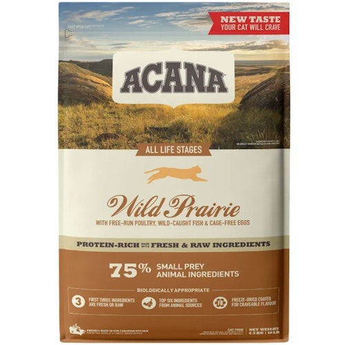Acana Cat Wild Prairie- spannmålsfritt med kyckling, kalkon, fisk och ägg - 4,5 kg