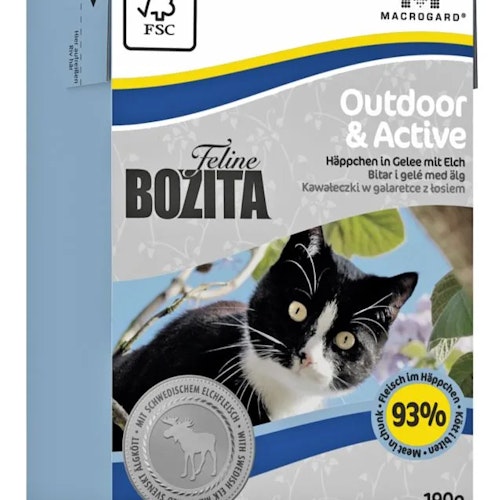 Bozita Feline Outoor & Active- bitar i gelé - Svenskt Våtfoder 190 gram