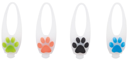 Flasher för hund, ø 2.4 cm/8 cm, vit med blandade färger på motiv