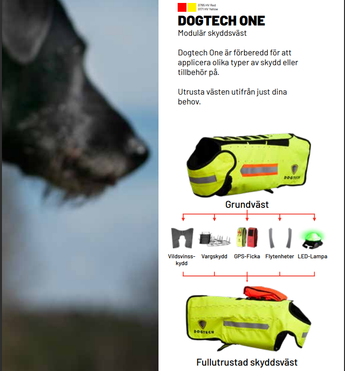 Dogtech One 2022- Skyddsväst. Färg: Röd