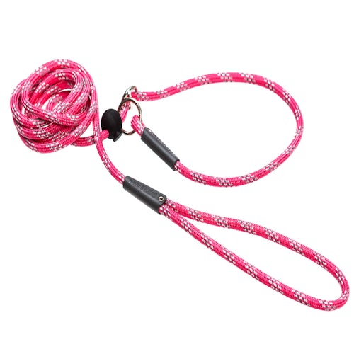 Metizo Retrieverkoppel 2m eller 3m med reflex Rosa Runt (6mm)