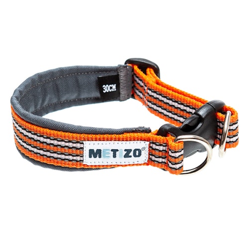 Metizo Halsband Fast, fodrat m reflex Orange stl 25 - 55 cm