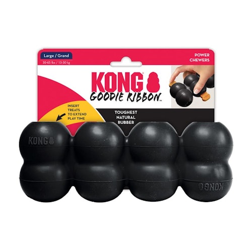 KONG Extreme Goodie Ribbon Svart L 21cm