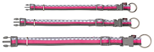 Freshline halsband Spot, L-XL: 40-65 cm/25 mm, rosa/grå