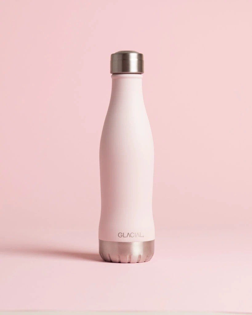 Glacial Termosflaska/vattenflaska 400 ml, rostfri: marmor,rosa el. leopard