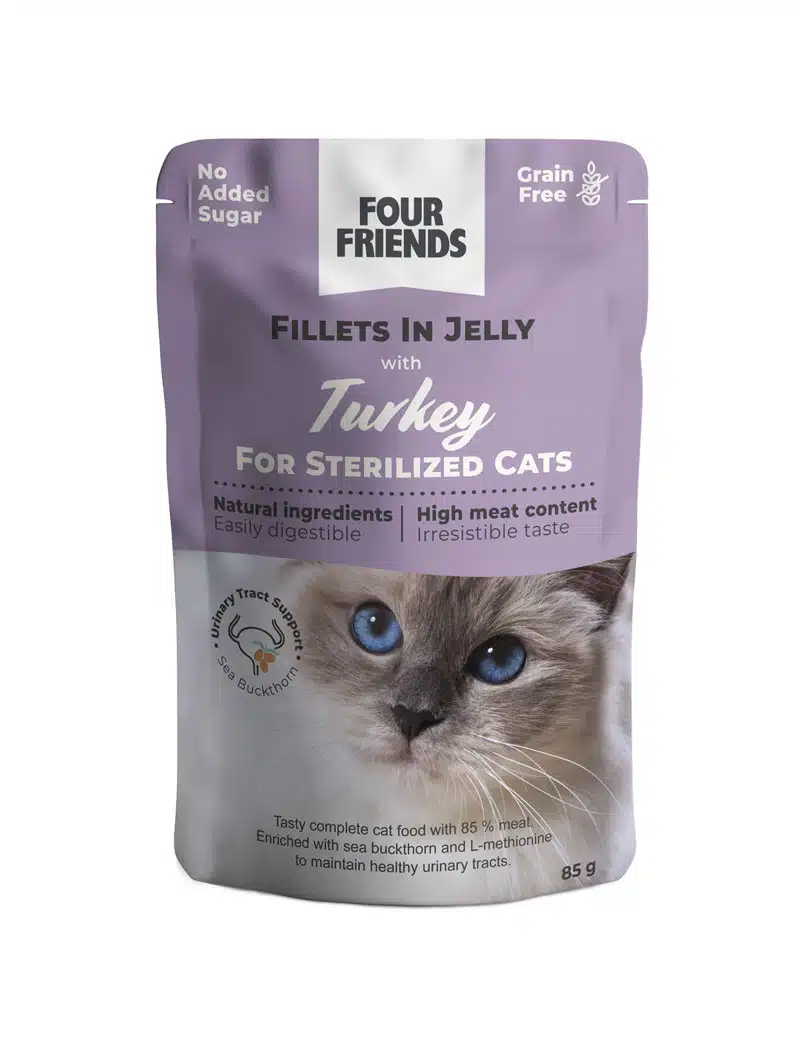 Four Friends Sterilized- Fillets with Turkey in Jelly 85 gr