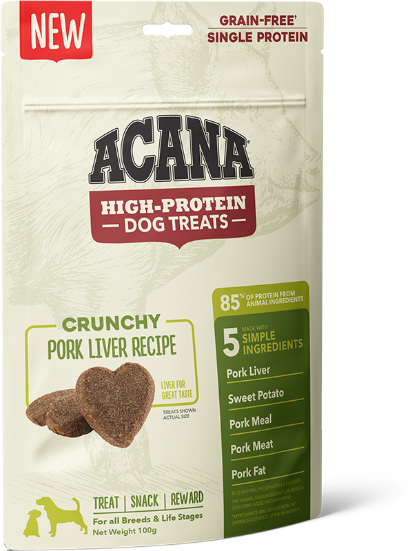 Acana High Protein Crunchy treats med grislever - 100 gr