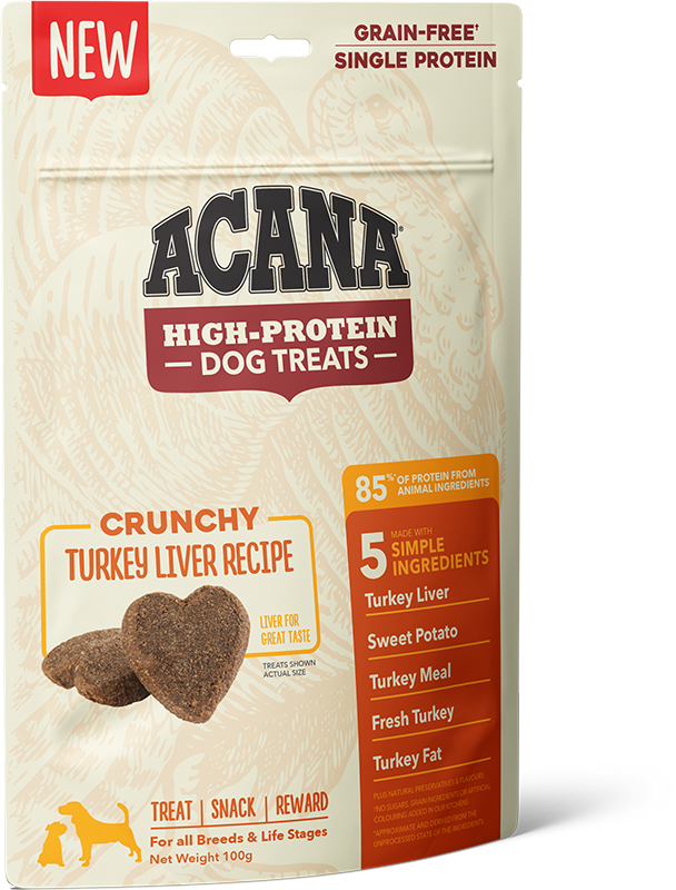 Acana High Protein Crunchy treats med kalkonlever - 100 gr