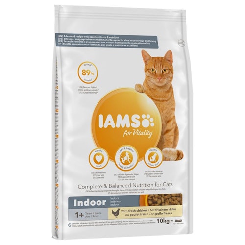 IAMS Cat for Vitality Indoor 1+. Färsk kyckling 10 kg