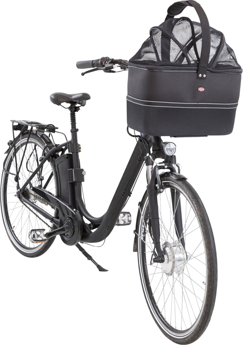 Cykelkorg för styre med nät 41 × h47 × 39 cm, svart