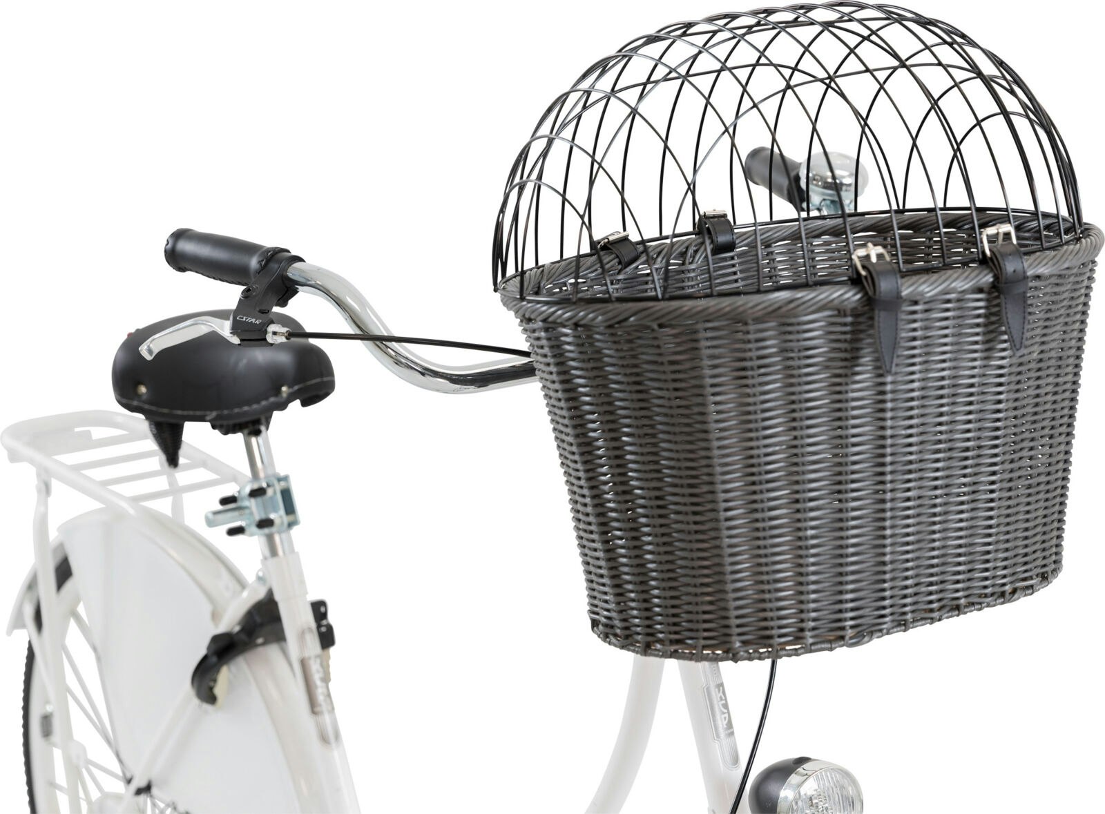 Cykelkorg för styre med galler, 44×h34×41cm, antracit