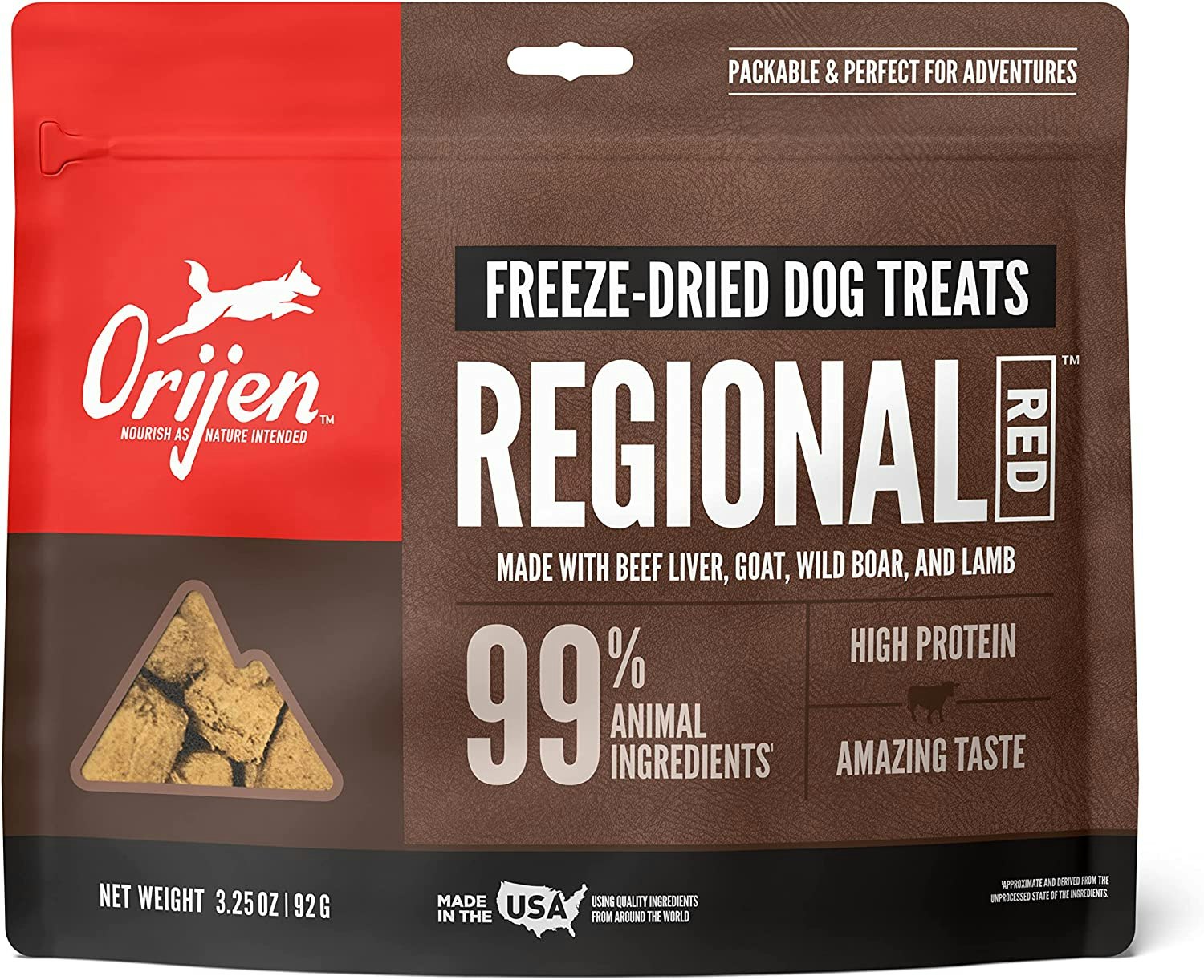 Orijen Dog Treats Regional Red /Rött kött- Frystorkat Hundgodis 42,5 gram