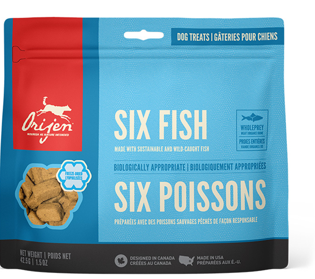 Orijen Dog Treats Six Fish/Fisk - Frystorkat Hundgodis 42,5 gram