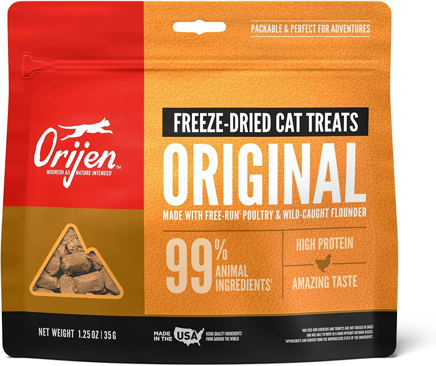 Orijen Cat Treats Original Kyckling & Kalkon - Frystorkat Kattgodis 35 gram