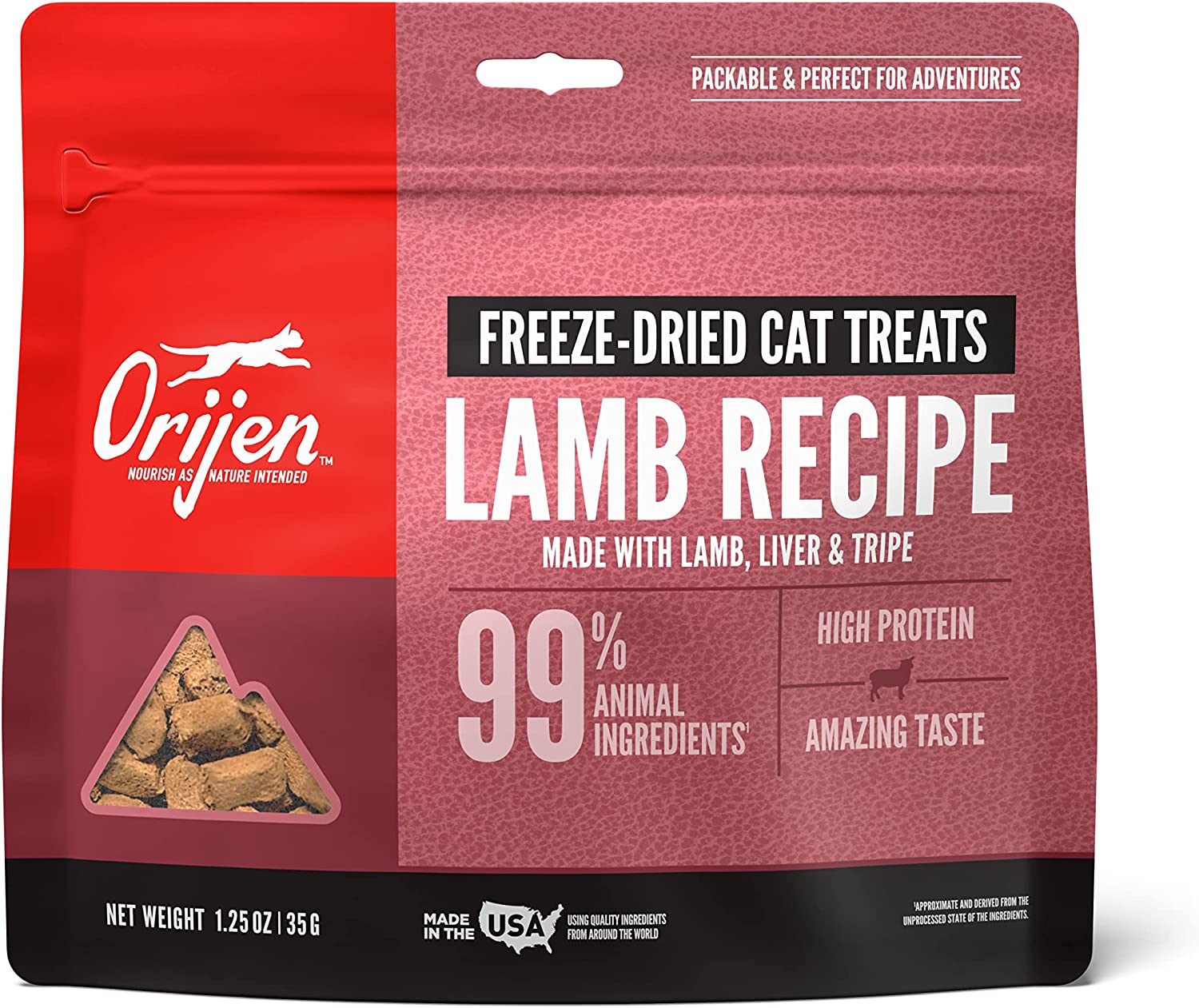 Orijen Cat Treats Ranch Raised Lamb/Lamm - Frystorkat Kattgodis 35 gram
