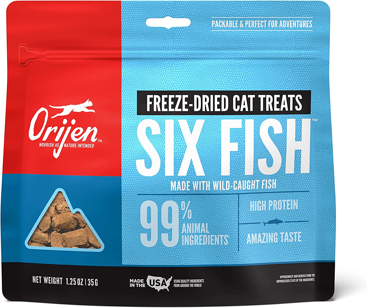 Orijen Cat Treats Six Fish/Fisk - Frystorkat Kattgodis 35 gram