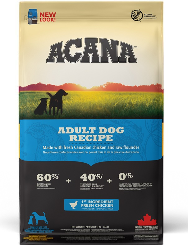 Acana Adult Dog - kyckling, fisk, kalkon, ägg -spannmålsfritt 6 kg/11,4 kg/17 kg
