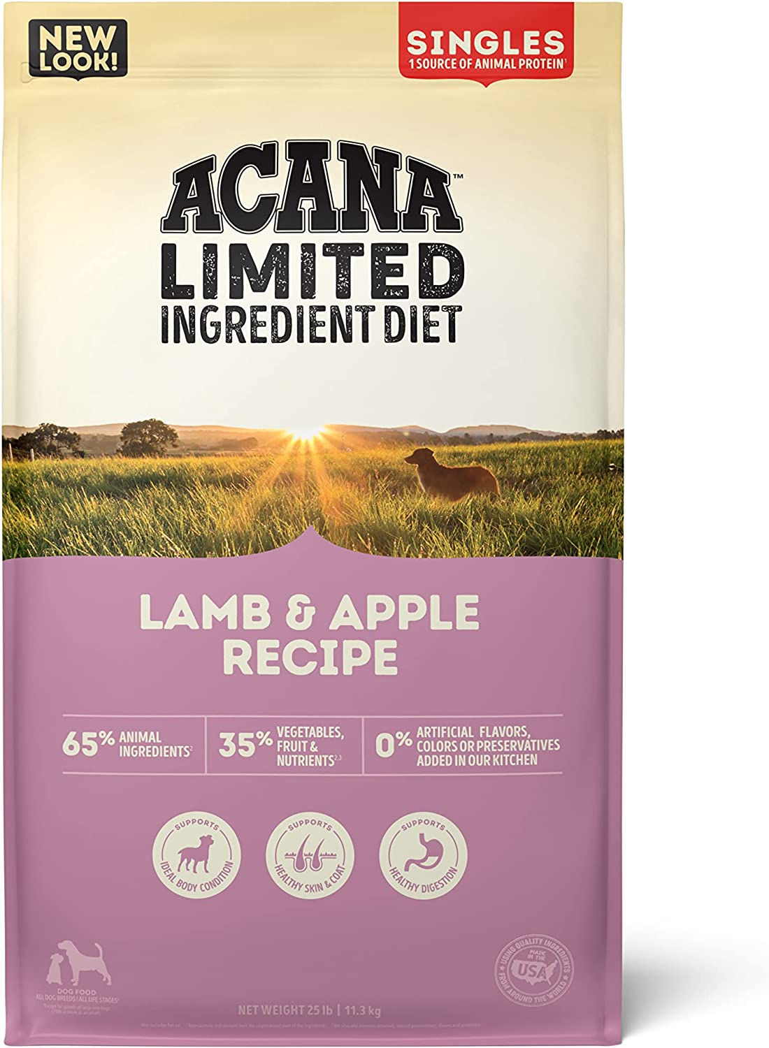 Acana Dog Singles Grass-Fed Lamb -Lamm- Spannmålsfritt 6 kg/11,4 kg/17 kg