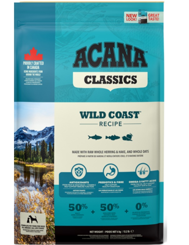 Acana Dog Classic Wild Coast- vildfångad fisk- spannmålsfritt 6 kg,11,4 kg/17 kg
