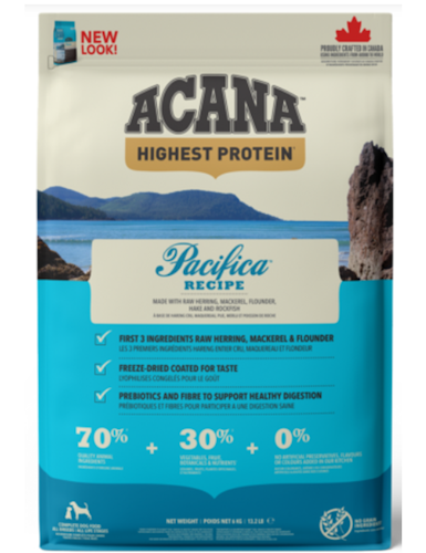 Acana Dog Highest Protein Pacifica® - fisk Spannmålsfritt 2 kg/6 kg/11,4 kg