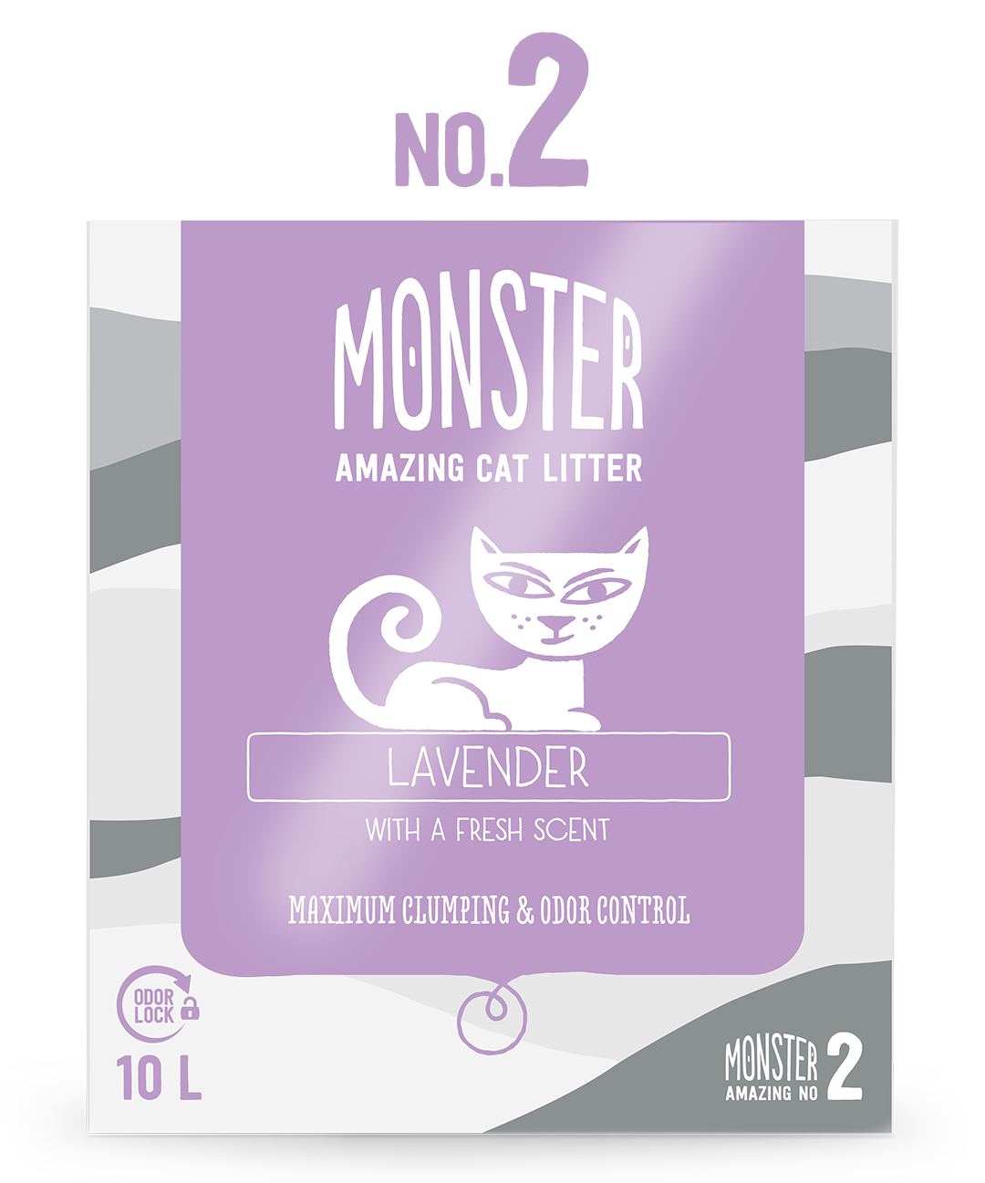Monster Kattsand Lavendel - klumpbildande med odörkontroll 10 liter