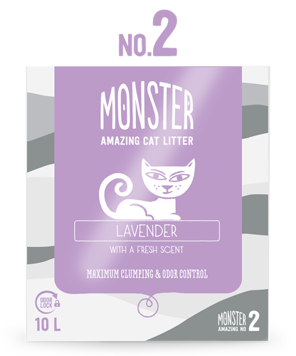 Monster Kattsand Lavendel - klumpbildande med odörkontroll 10 liter
