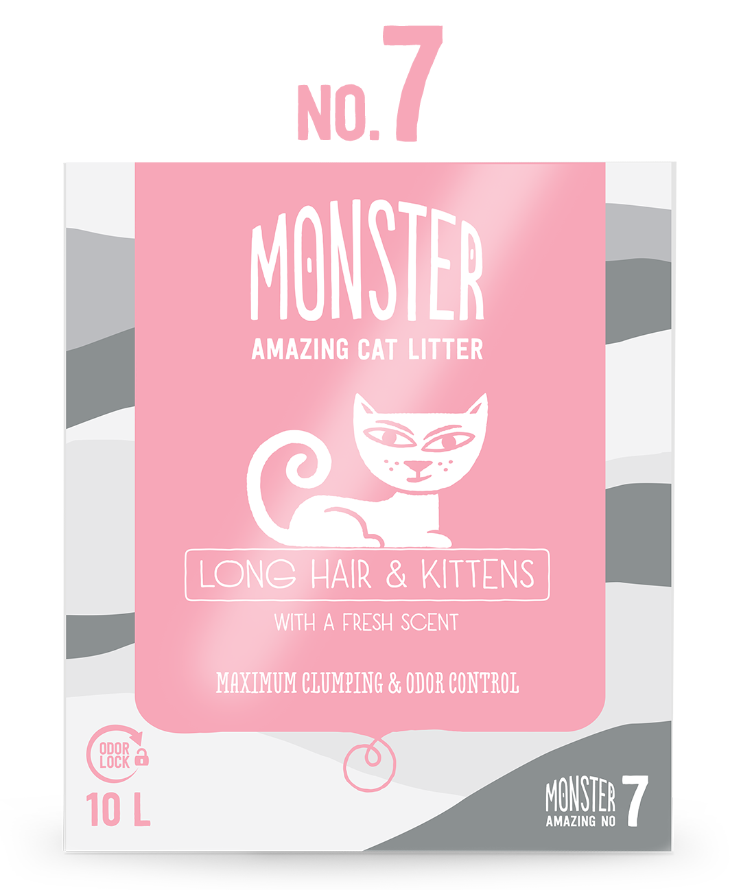 Monster Kattsand Long Hair & Kittens Scented  (långhårig katt & kattunge, parymerad) 10 liter