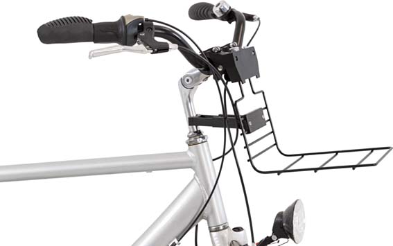Fäste till cykelkorg med nät för styre