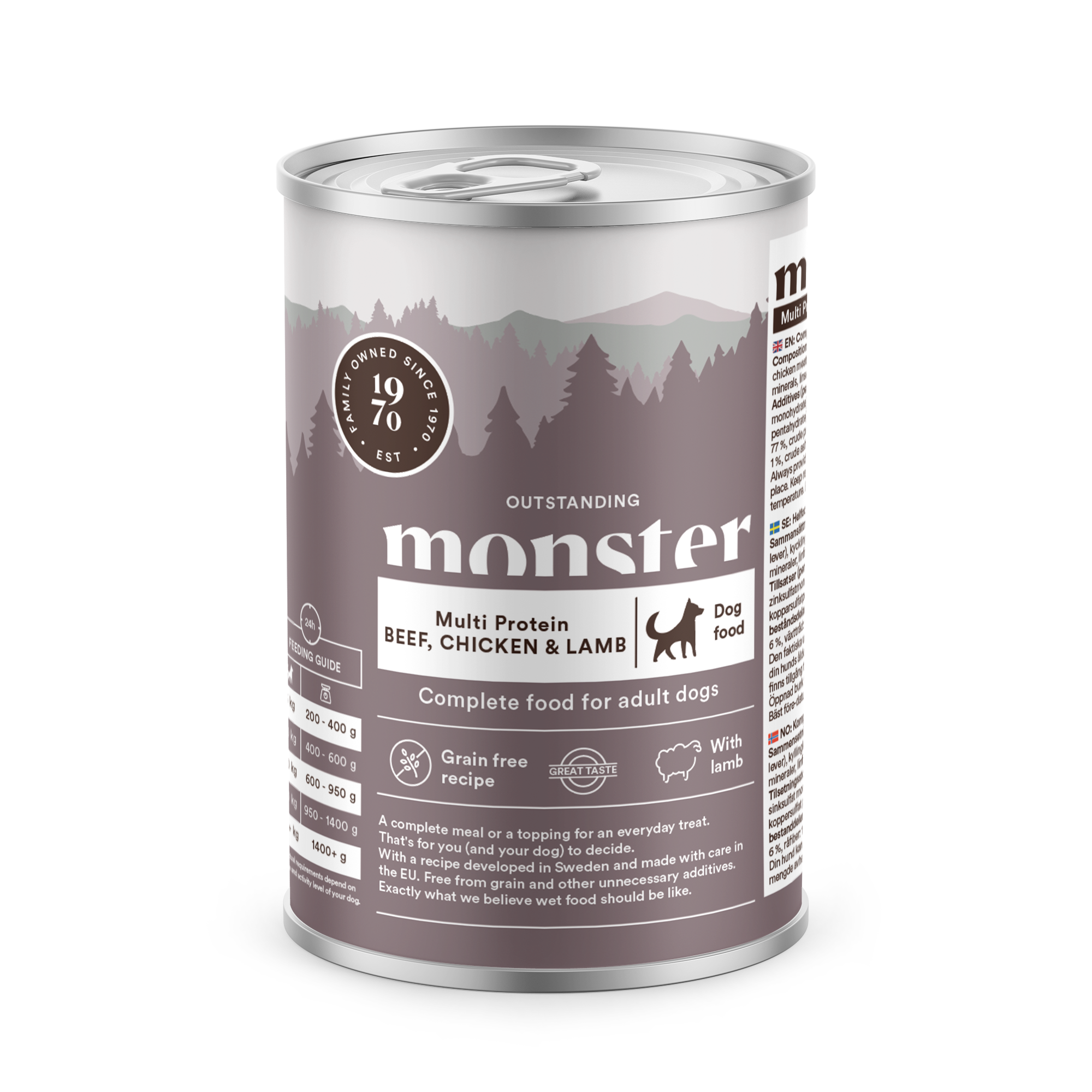 Monster Dog Adult Multi Protein Beef, Chicken & Lamb Burk 400 gr