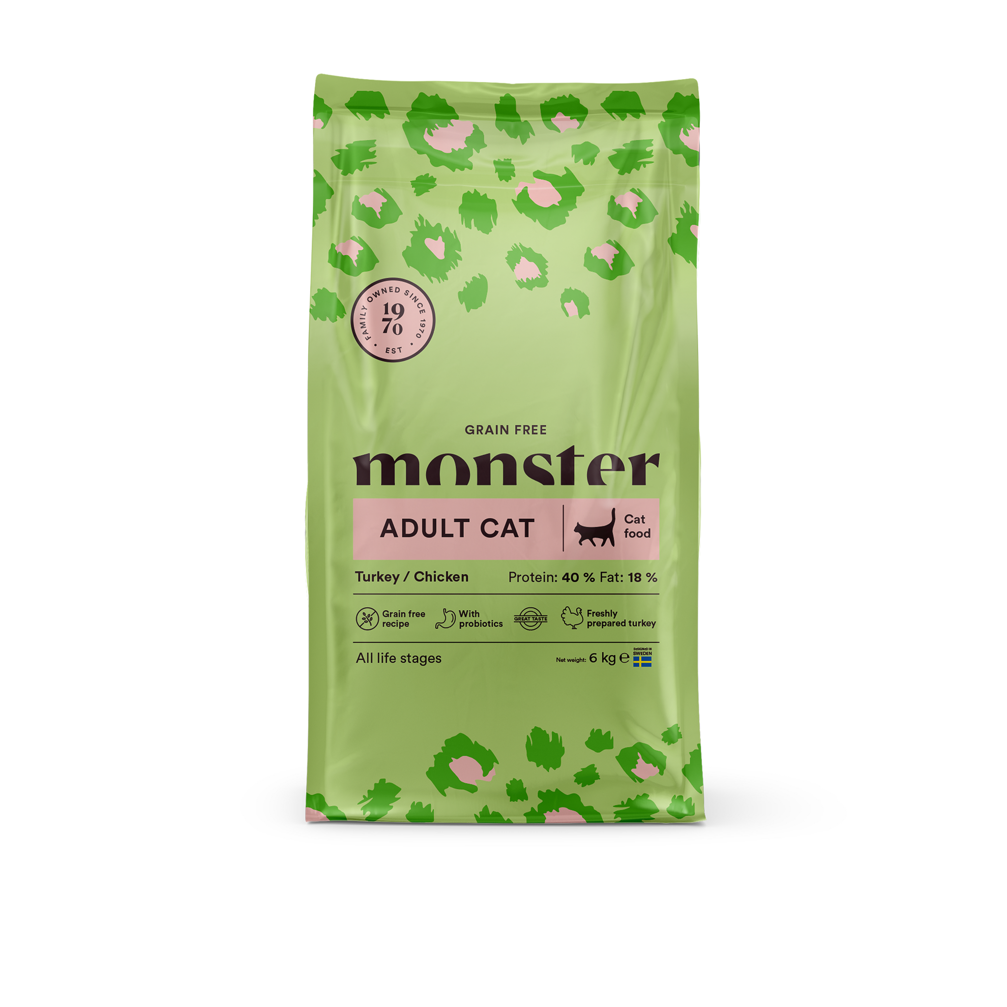 Monster Cat Grain Free Adult - kyckling/kalkon- 2 kg/6 kg/10 kg