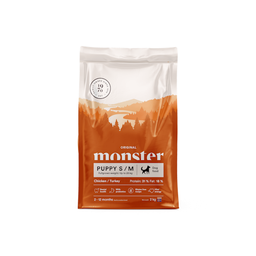 Monster Dog Original Puppy S/M Chicken/Turkey- glutenfritt & vetefritt