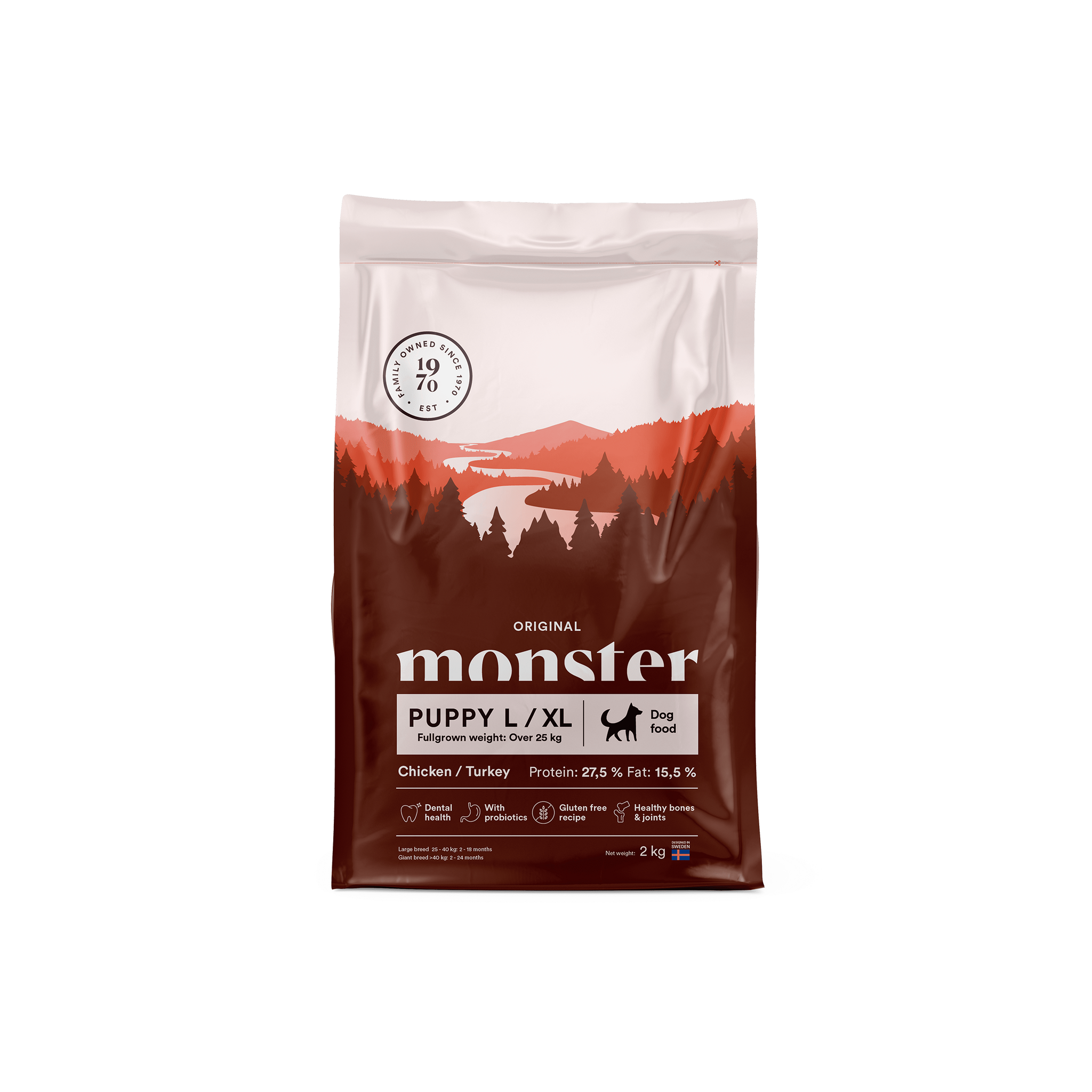 Monster Dog Original Puppy L/XL Chicken/Turkey- glutenfritt & vetefritt