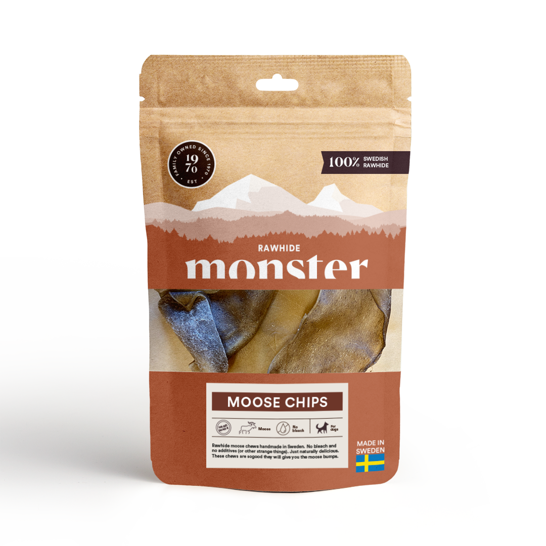 Monster Rawhide Moose Chips 10 styck - Älghud