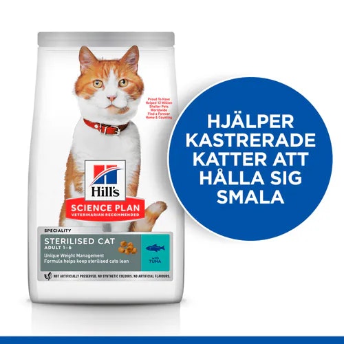 HILL'S SCIENCE PLAN Sterilised Cat ADULT med Tonfisk. 1-6 år. 7 kg