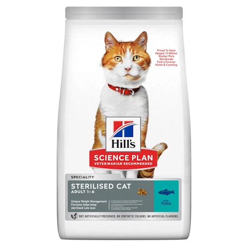 HILL'S SCIENCE PLAN Sterilised Cat ADULT med Tonfisk. 1-6 år. 7 kg
