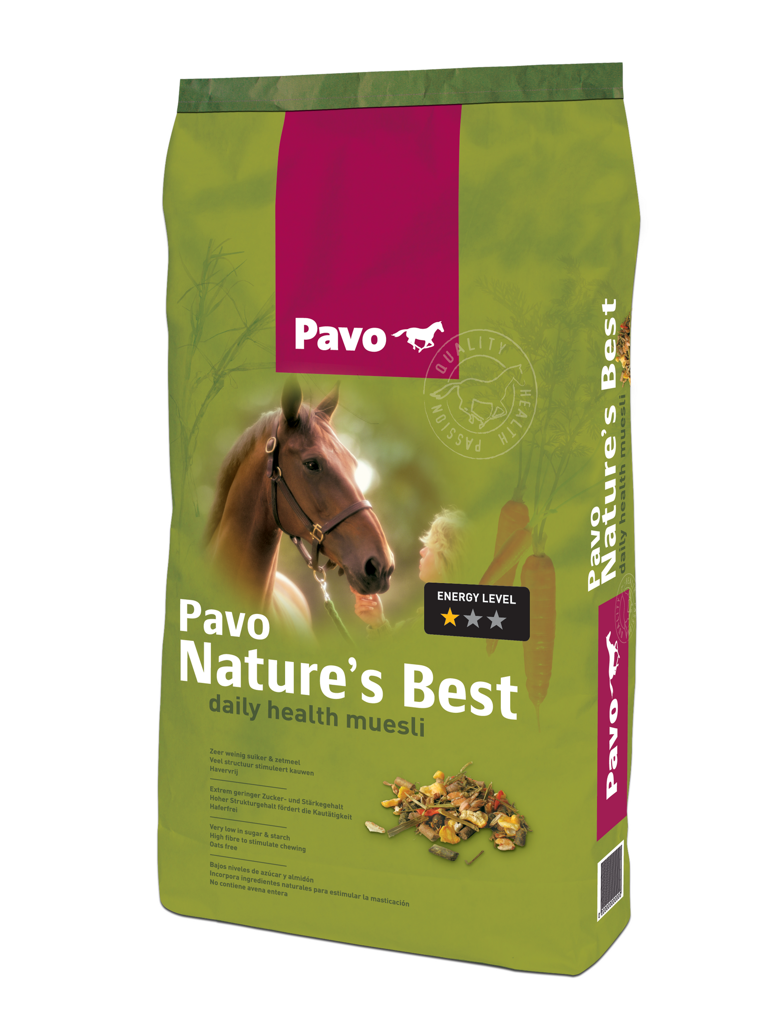 Pavo Nature's Best 15Kg- müsli med lågt sockerinnehåll
