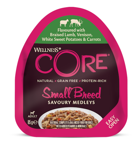 Wellness CORE Small Breed Savory Medleys- bräserat lamm & vilt  85 gr