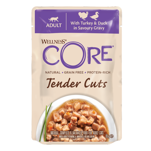 Wellness CORE Tender Cuts with Turkey & Duck in Savoury Gravy - 85g