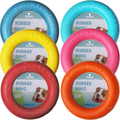 Tough Toys Rubber Ring/Hårdgummiring i mixade färger - 9 cm