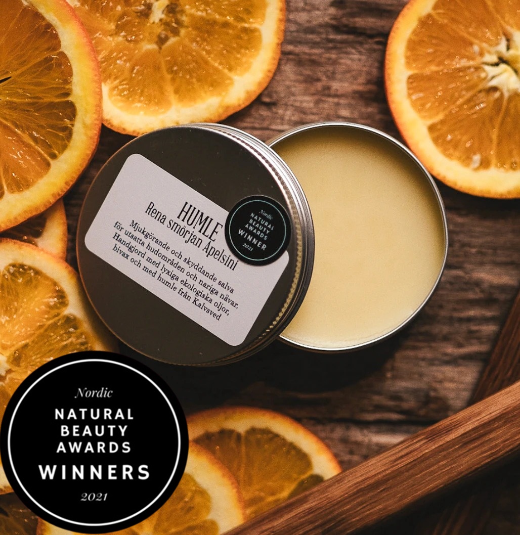 HUMLE Rena smörjan Apelsini - Prisvinnande för riktigt torr hud och självsprickor samt skavförebyggande! - 60 ml/100 ml