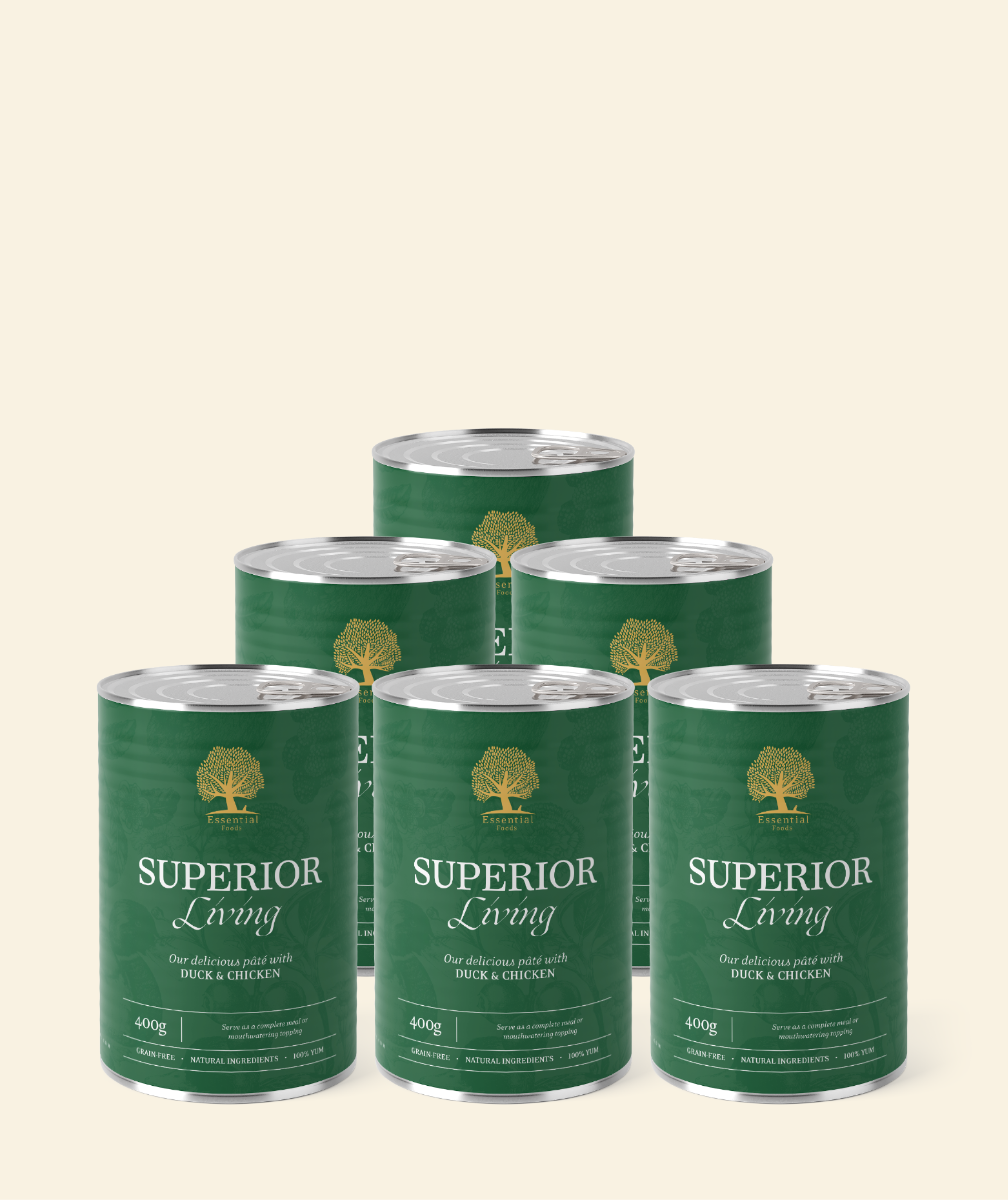 ESSENTIAL SUPERIOR LIVING PÂTÉ, STYCKVIS ELLER  6 x 400G