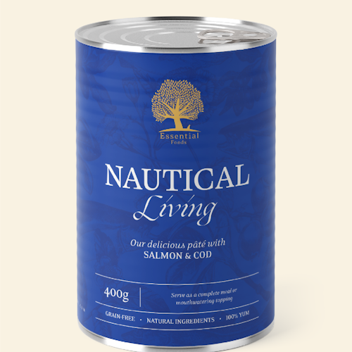 ESSENTIAL NAUTICAL LIVING PÂTÉ, STYCKVIS ELLER  6 x 400G