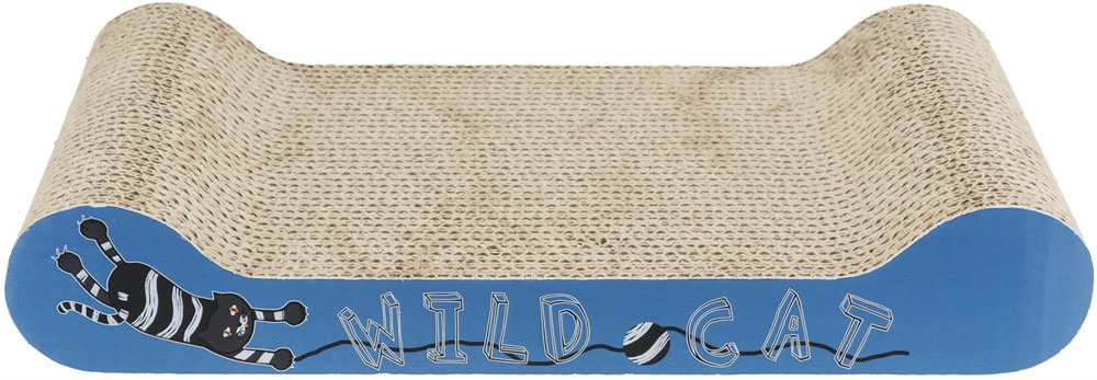Klösbräda Wild Cat i papp, 41 × 7 × 24 cm, med kattmynta